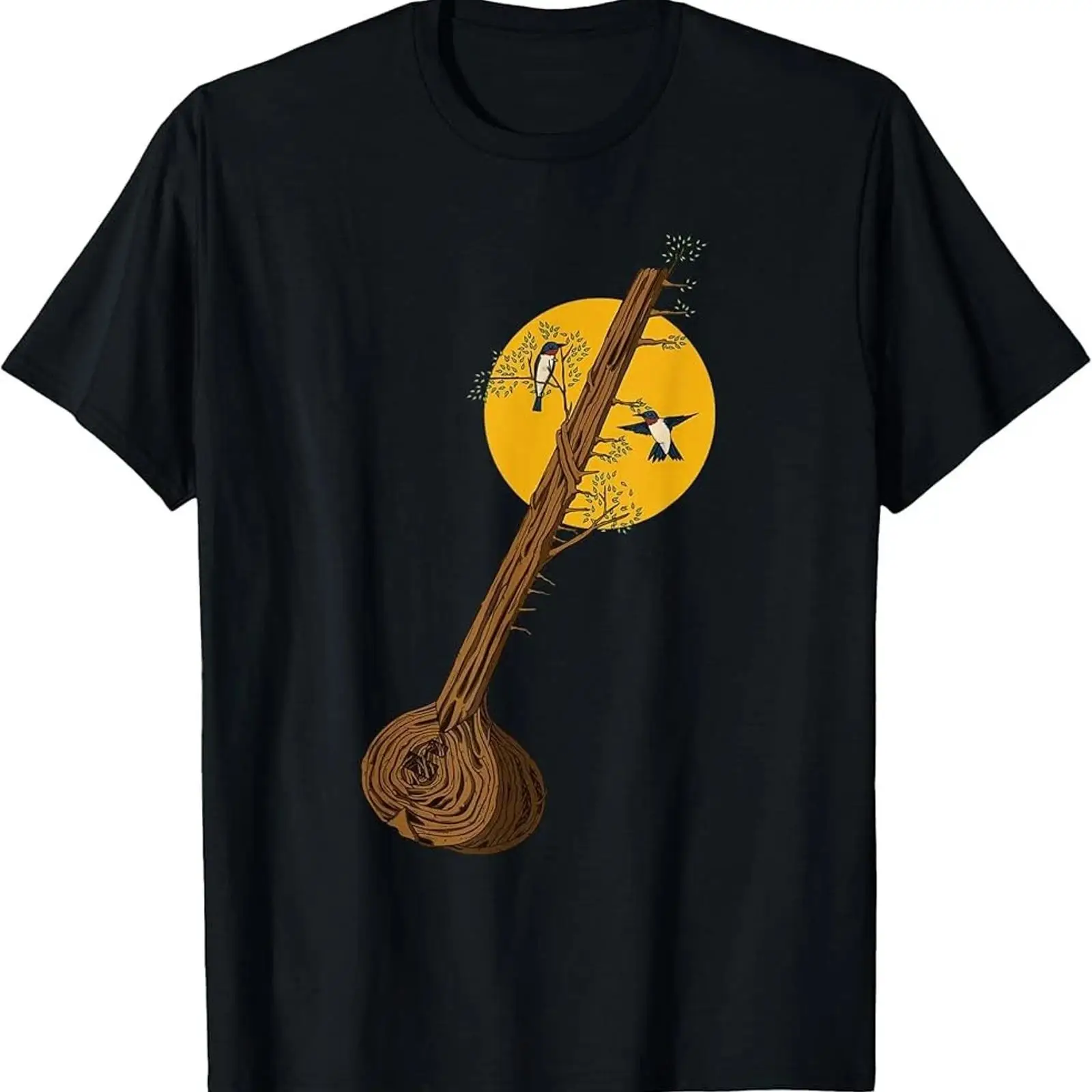 Musical Instrument Sitar - Sitar InstrumenT Tişört Hayat Ağacı Müzik