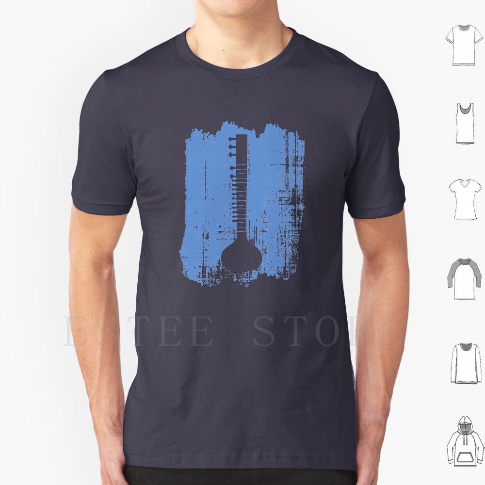 Musical Instrument Sitar - Hint Sitar T Shirt Baskı Pamuk