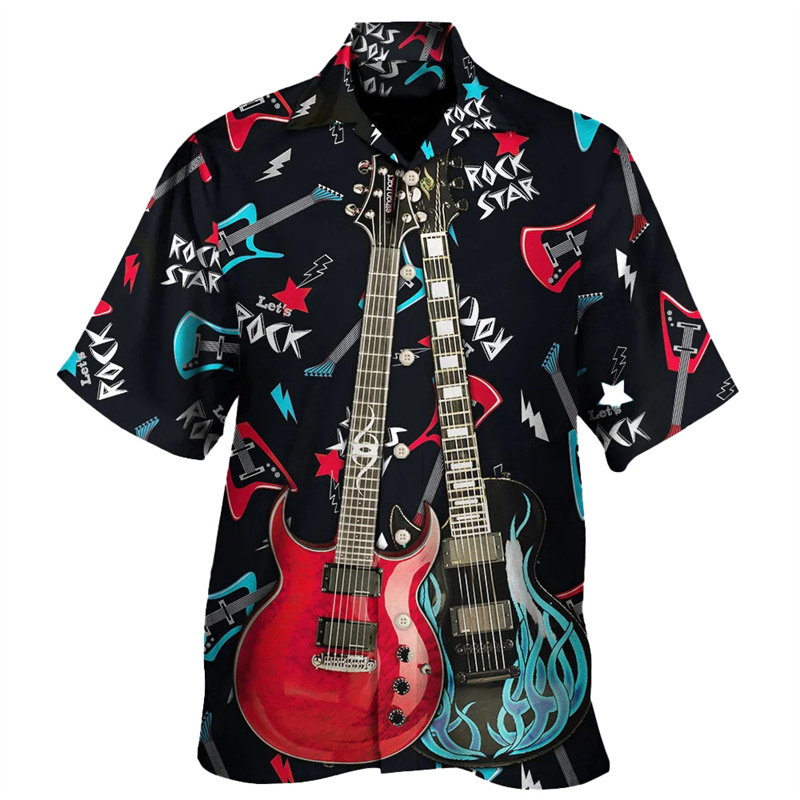 Gitar müzik grafik havai gömle - Musical Instrument Hawaiian incelemesi ve fiyatı